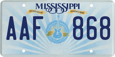 MS license plate AAF868