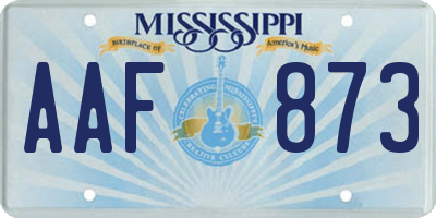 MS license plate AAF873