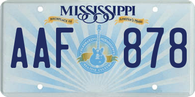 MS license plate AAF878