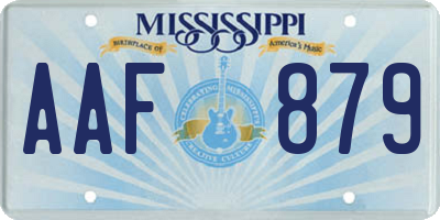 MS license plate AAF879