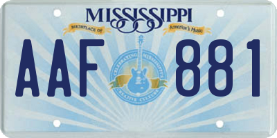 MS license plate AAF881