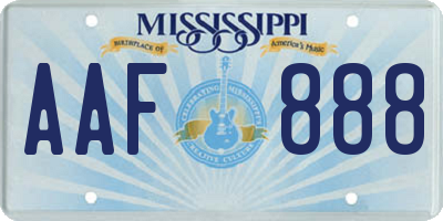 MS license plate AAF888