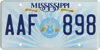 MS license plate AAF898