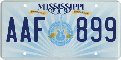 MS license plate AAF899