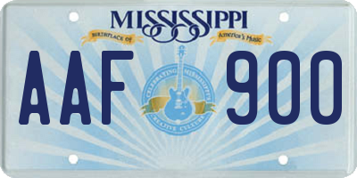 MS license plate AAF900