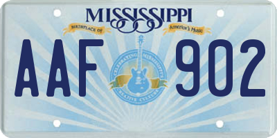 MS license plate AAF902