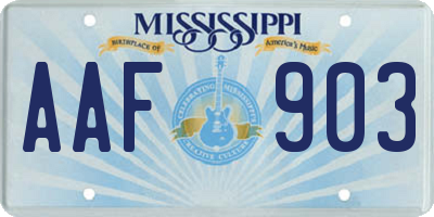 MS license plate AAF903