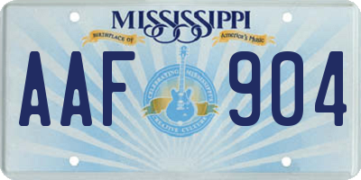 MS license plate AAF904