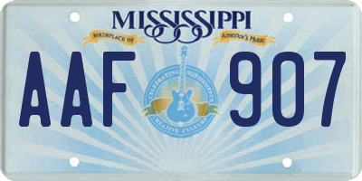 MS license plate AAF907