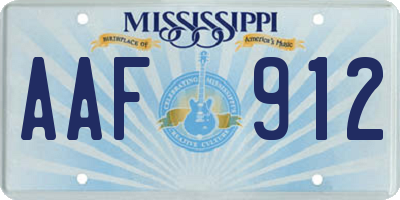 MS license plate AAF912