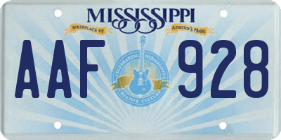 MS license plate AAF928