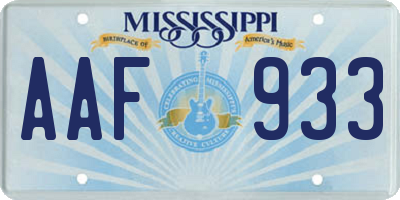 MS license plate AAF933