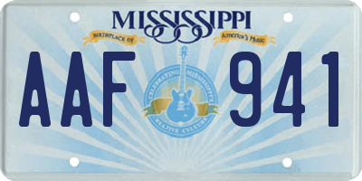 MS license plate AAF941