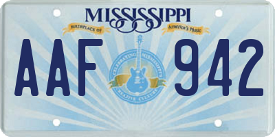 MS license plate AAF942