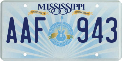 MS license plate AAF943