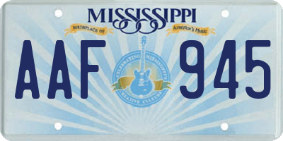 MS license plate AAF945