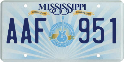 MS license plate AAF951