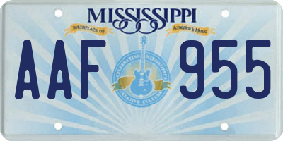 MS license plate AAF955