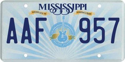 MS license plate AAF957