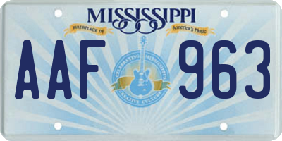 MS license plate AAF963