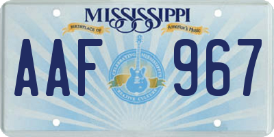 MS license plate AAF967