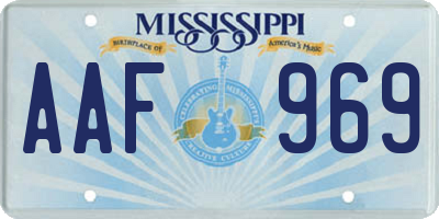 MS license plate AAF969