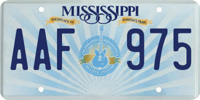 MS license plate AAF975