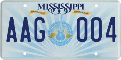 MS license plate AAG004