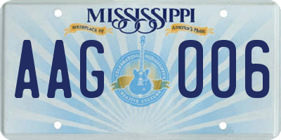 MS license plate AAG006