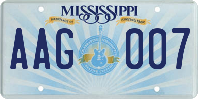 MS license plate AAG007