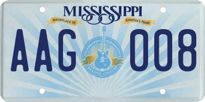 MS license plate AAG008