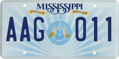 MS license plate AAG011