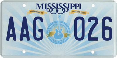 MS license plate AAG026