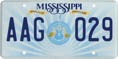 MS license plate AAG029