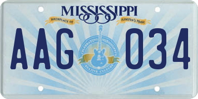 MS license plate AAG034