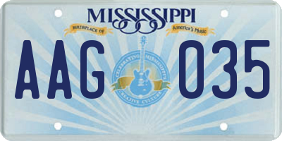 MS license plate AAG035