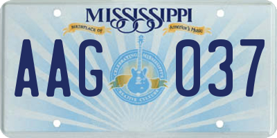 MS license plate AAG037