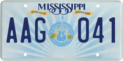 MS license plate AAG041