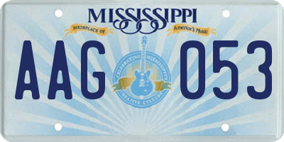 MS license plate AAG053