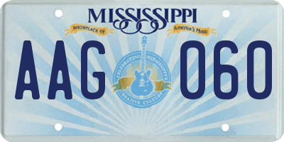 MS license plate AAG060