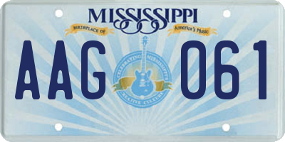 MS license plate AAG061