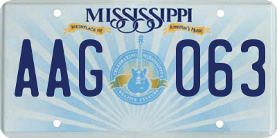 MS license plate AAG063