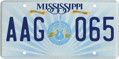 MS license plate AAG065