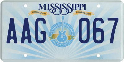 MS license plate AAG067