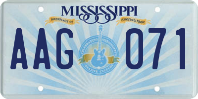 MS license plate AAG071