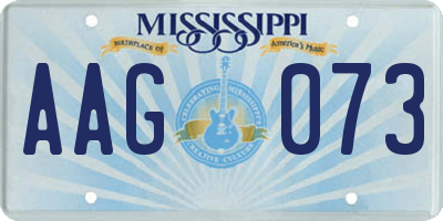 MS license plate AAG073