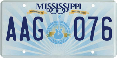 MS license plate AAG076