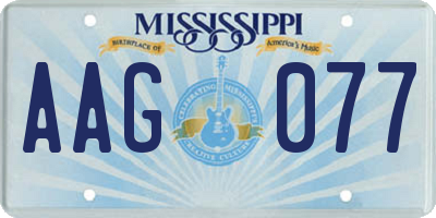 MS license plate AAG077