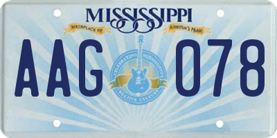 MS license plate AAG078