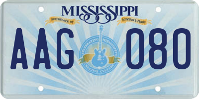 MS license plate AAG080